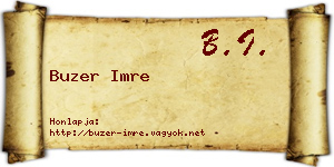 Buzer Imre névjegykártya